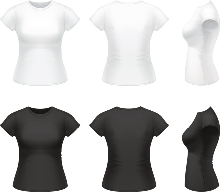 Vector t-shirt templates for girls.