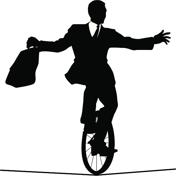 수리재고량 - unicycle business riding balance stock illustrations