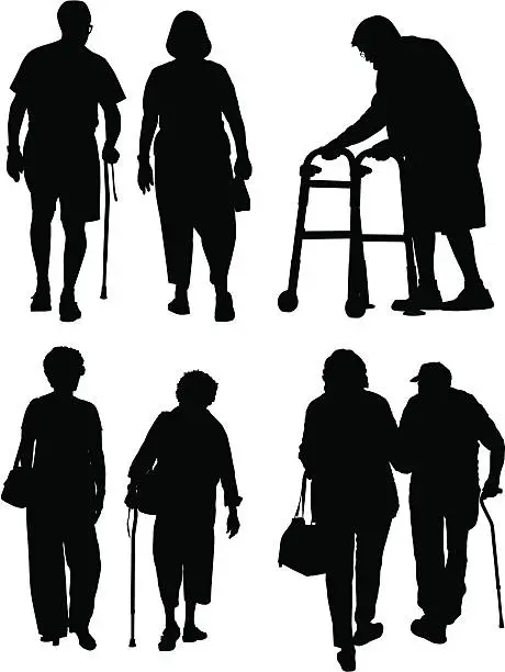 Vector illustration of Elderly People