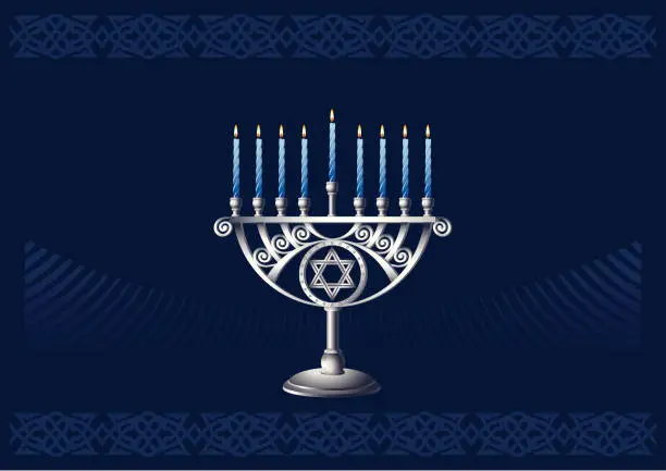 Vector illustration of Menorah