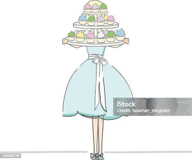 Mädchen Mit Cupcakes Stock Vektor Art und mehr Bilder von Backen - Backen, Frauen, Abendkleid