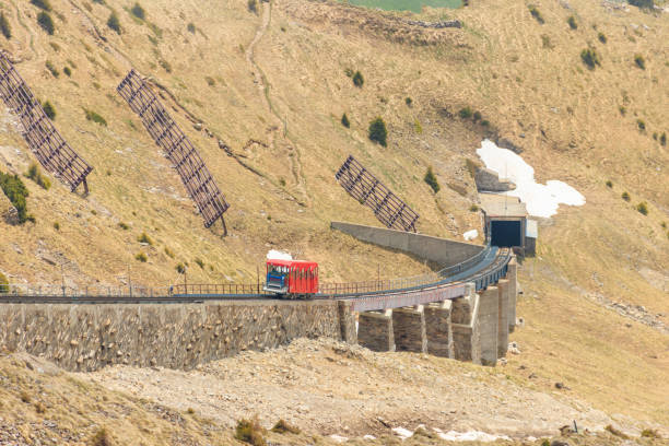 istock Red funicular to Niesen mountain in Switzerland 1655887438