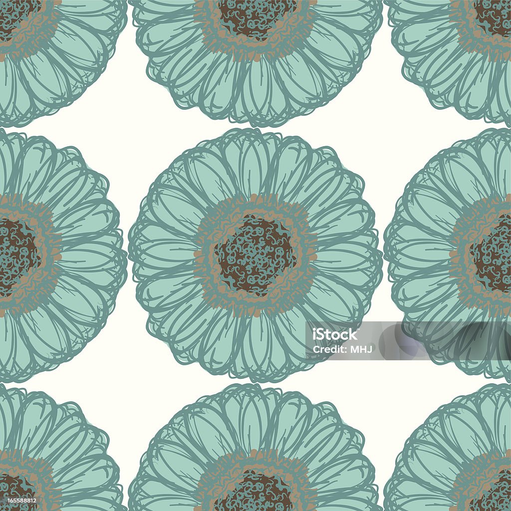 Grande sfacciato acqua e marrone Seamless Pattern di girasole - arte vettoriale royalty-free di Disegno