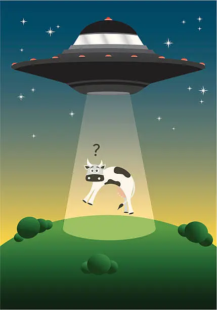 Vector illustration of Alien Abduction