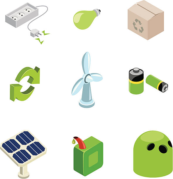 Green eco icons | ISO collection vector art illustration