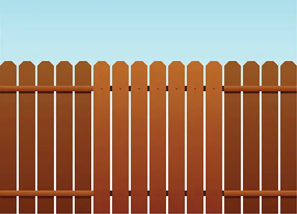 Vector illustration of wood fence