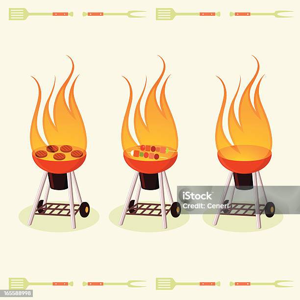 Barbecue Grill - Immagini vettoriali stock e altre immagini di Alla griglia - Alla griglia, Articoli casalinghi, Barbecue - Cibo