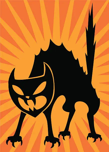 Vector illustration of angry cat