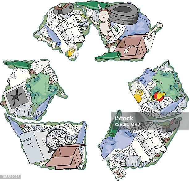 Il Riciclaggio Di Rifiuti - Immagini vettoriali stock e altre immagini di Cartone - Contenitore - Cartone - Contenitore, Affari, Ambiente