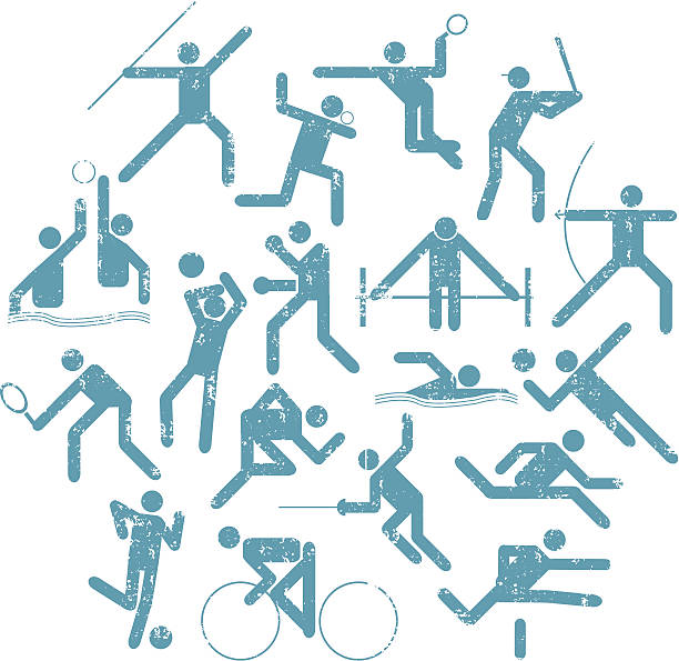 Textured . Athlete Icons Sports Icons for the . summer games. An editable vector .EPS file format, and a high resolution JPEG included. Each symbol is isolated and it is easy to change the edit. Enjoy! famous archer stock illustrations
