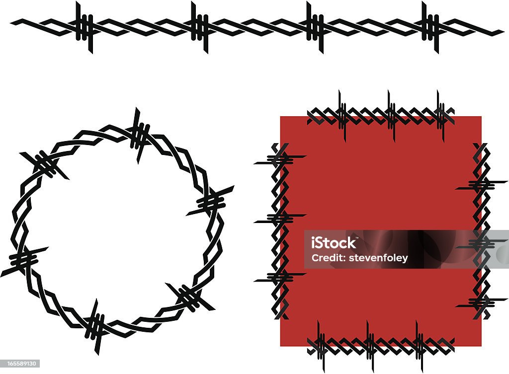 Barbed Wire Stylized barbed wire pattern. EPS, Layered PSD, High-Resolution JPG included. Abstract stock vector