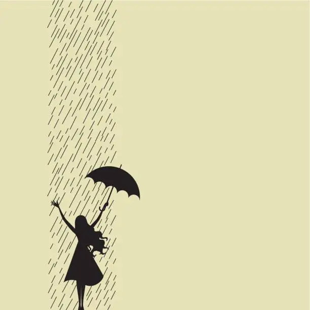 Vector illustration of Happy rainy day