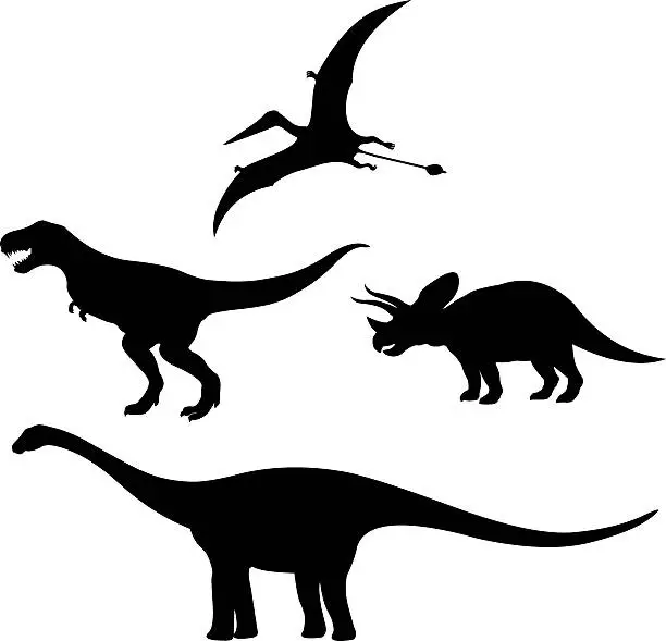 Vector illustration of dinosaurs Silhouette