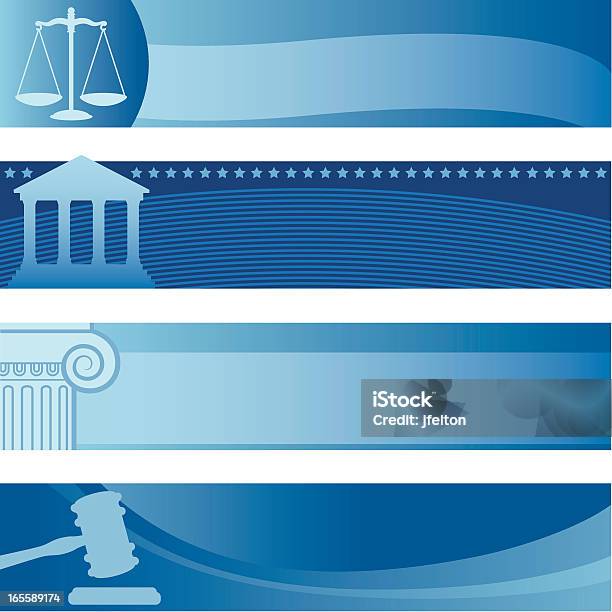 Prokurator Banery - Stockowe grafiki wektorowe i więcej obrazów Młotek sędziego - Młotek sędziego, System prawny, Tło