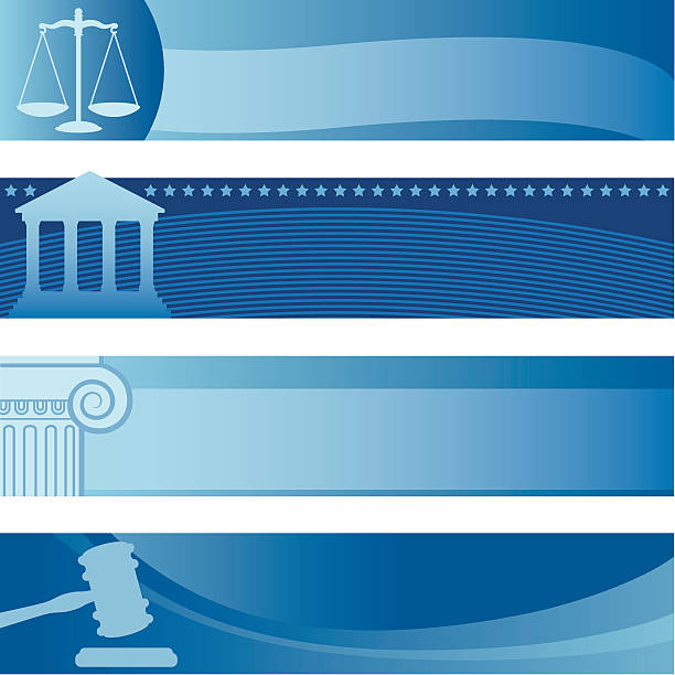 Attorney Banners Set of four banners with an attorney theme. law designs stock illustrations