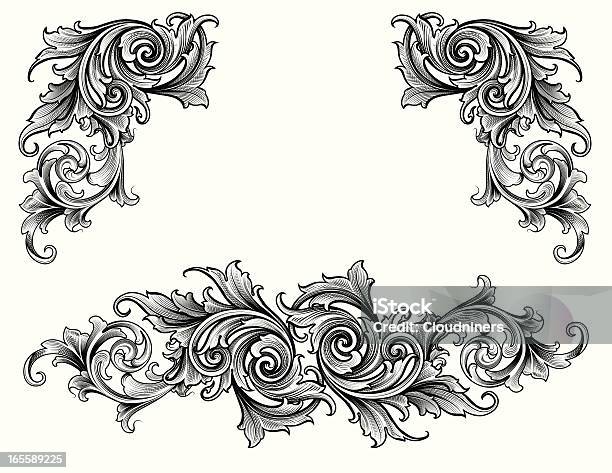 Ilustración de Broadleaf De Desplazamiento y más Vectores Libres de Derechos de Diseño floral - Diseño floral, Estilo victoriano, Fondos