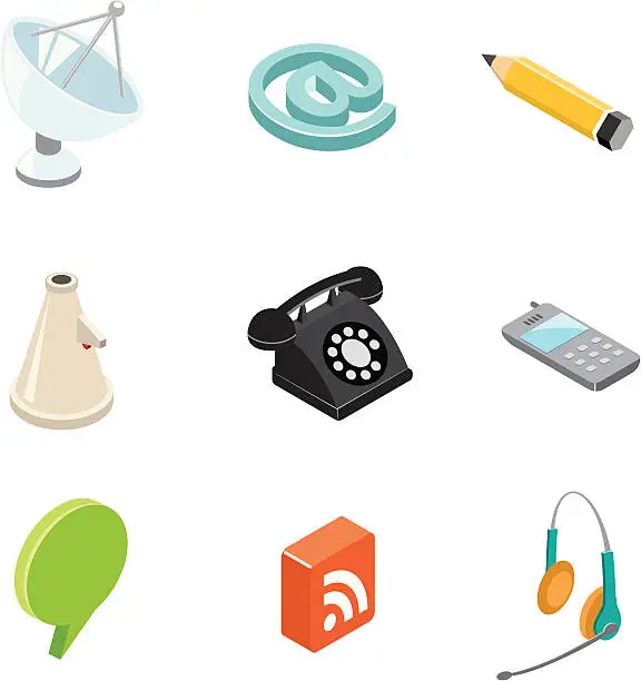 Vector illustration of Communication  icons | ISO collection