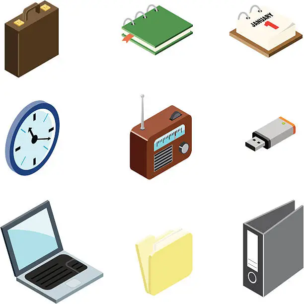 Vector illustration of Office  icons | ISO collection