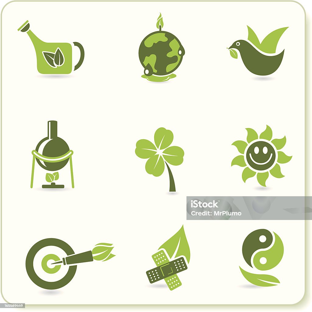 Verde Eco simboli - arte vettoriale royalty-free di Allerta