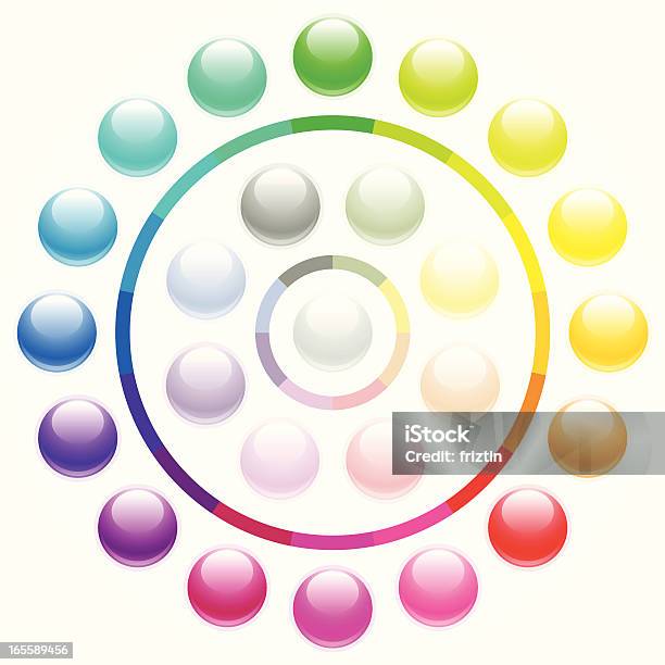 Блестящий Круглые Кнопкипастельных Тонах — стоковая векторная графика и другие изображения на тему Круг - Круг, Стекло - материал, Цветовой круг