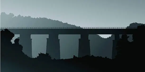 Vector illustration of Misty Bridge