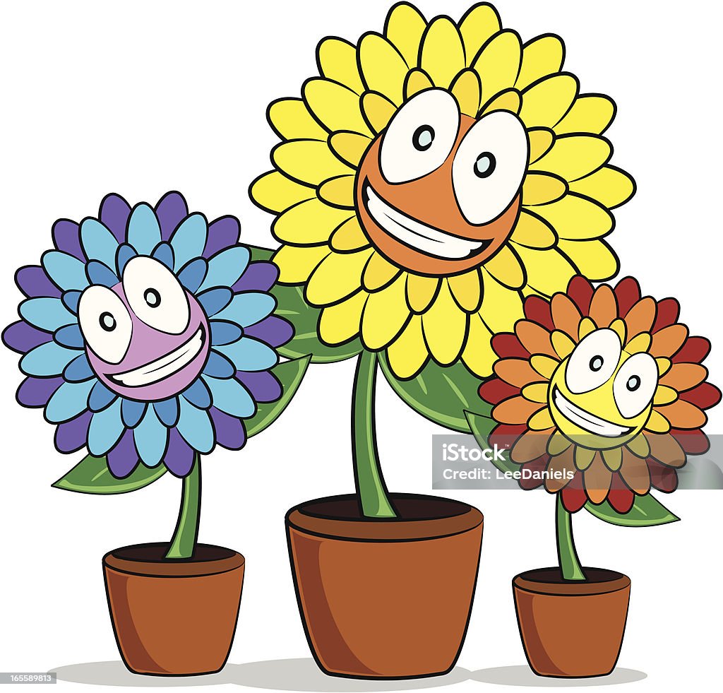 Smiling Flowers Cartoon Stock Illustration - Download Image Now -  Agriculture, Cartoon, Cheerful - iStock