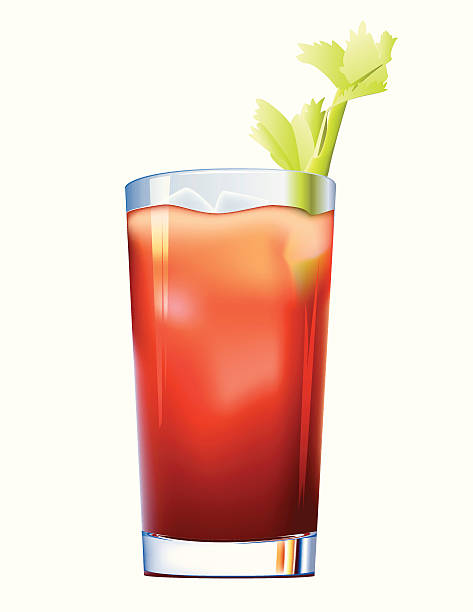 illustrazioni stock, clip art, cartoni animati e icone di tendenza di bloody mary - juice celery drink vegetable