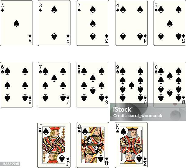 Spade Костюм Два Игральные Карты — стоковая векторная графика и другие изображения на тему Карточная игра - Карточная игра, Пики, Число 8