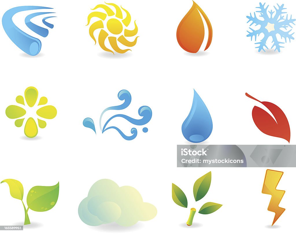 Saisons et des icônes de la Nature - clipart vectoriel de Brillant libre de droits