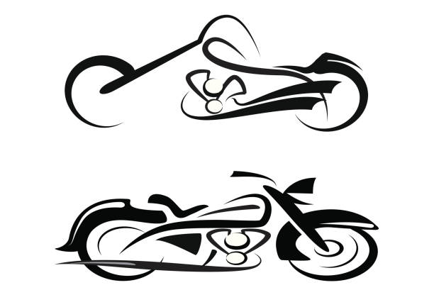 племенное custom motorbike и классические - four seasons stock illustrations