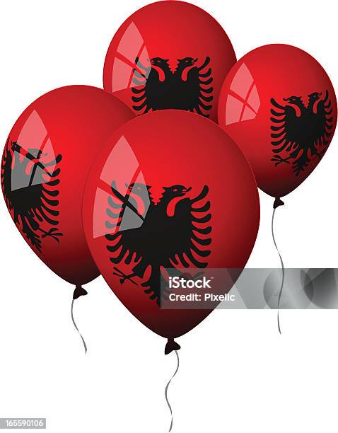 Albanienballoons Stock Vektor Art und mehr Bilder von Albanien - Albanien, Albanische Flagge, Feiern