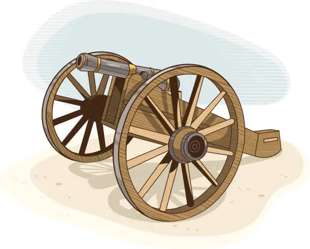 Vector illustration of Civil War Era Cannon