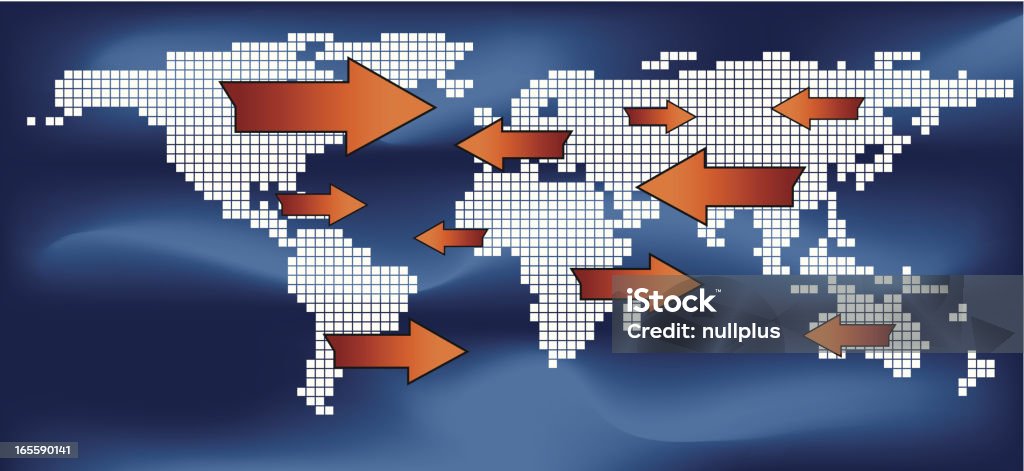 Koncepcja globalnego handlu - Grafika wektorowa royalty-free (Biznes międzynarodowy)