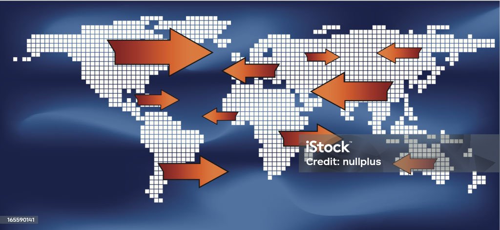 Концепция global trading - Векторная графика Международный бизнес роялти-фри