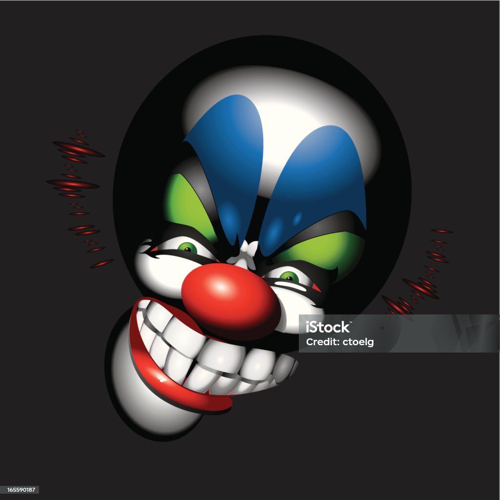 Peur clown visage - clipart vectoriel de Bizarre libre de droits