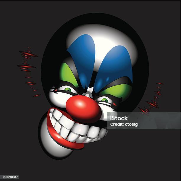 Peur Clown Visage Vecteurs libres de droits et plus d'images vectorielles de Bizarre - Bizarre, Blanc, Bleu
