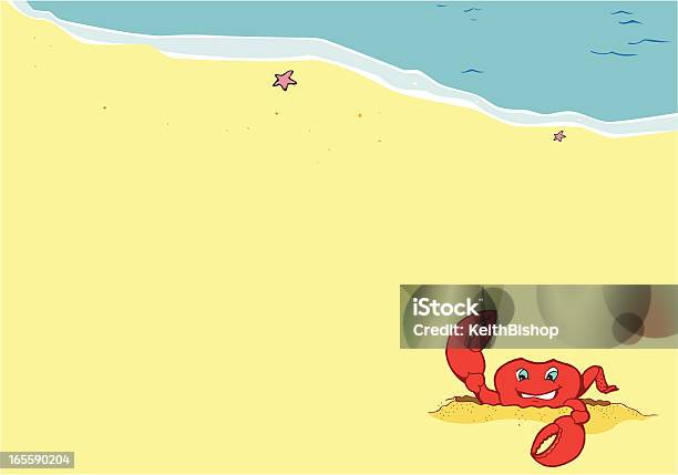 Crab On The Beach Background Stock Illustration - Download Image Now - Beach, Cartoon, Coastline