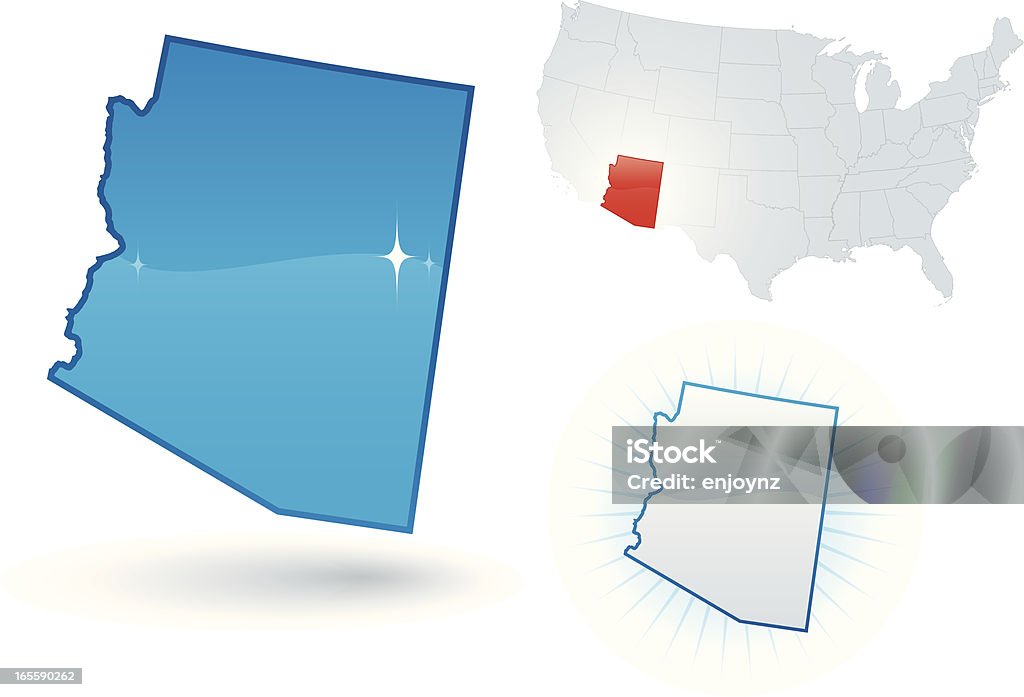 État de l'Arizona - clipart vectoriel de Contour libre de droits