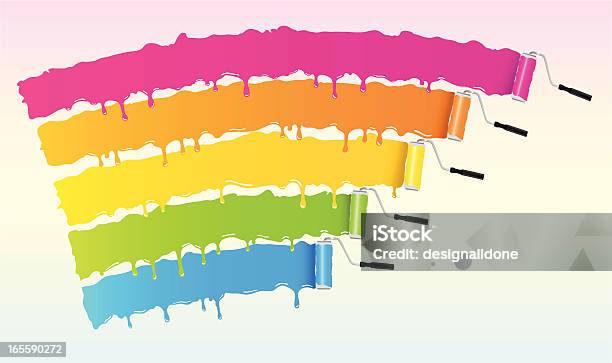 Ilustración de Pintado Rainbow Banners y más Vectores Libres de Derechos de Arco - Característica arquitectónica - Arco - Característica arquitectónica, Arco iris, Amarillo - Color