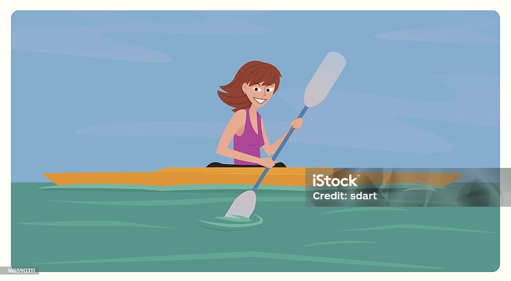 Du kayak fille - clipart vectoriel de Cartoon libre de droits