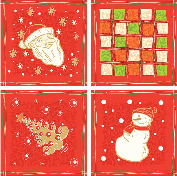 Vector illustration of Christmas motifs