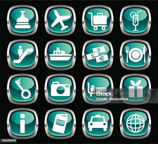 Set Di Icone Di Viaggio - Immagini vettoriali stock e altre immagini di Albergo - Albergo, Telecamera di sorveglianza, Aereo di linea