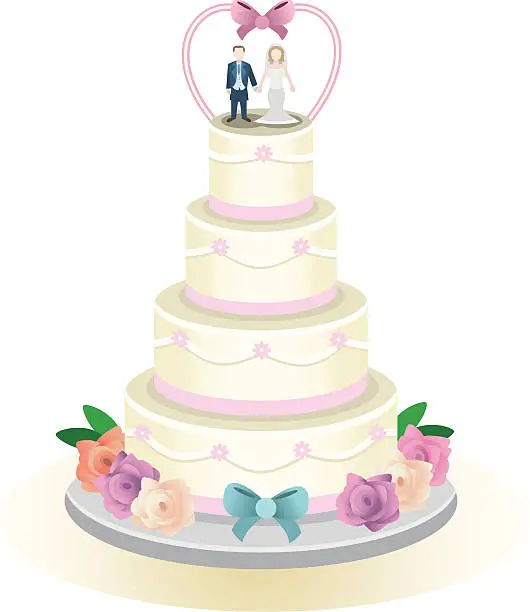 Vector illustration of Wedding cake