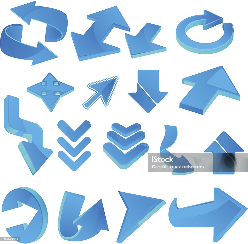 Glossy Blue Web Arrow Icons A set of glossy blue arrows, now finer and more glossier. Arrow Symbol stock vector