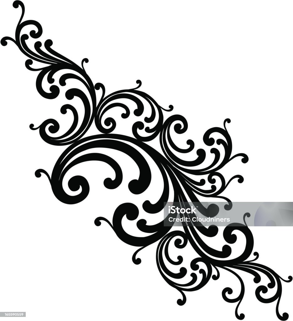 Scroll Cluster Designed by a hand engraver, this detailed scroll element can be easily modified to suit your needs. Scale to any size without loss of quality and change colors easily with the enclosed AI and EPS files. Also includes hi-res JPG.  Angle stock vector