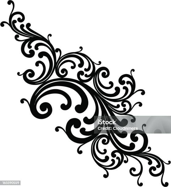 Scroll Cluster Stock Illustration - Download Image Now - Angle, Antique, Arabic Style