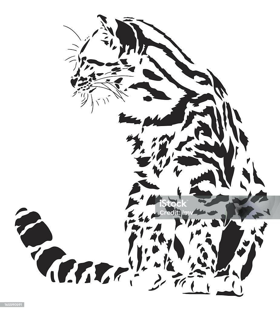 Pequeno gato ilustração malhado - Vetor de Animal royalty-free