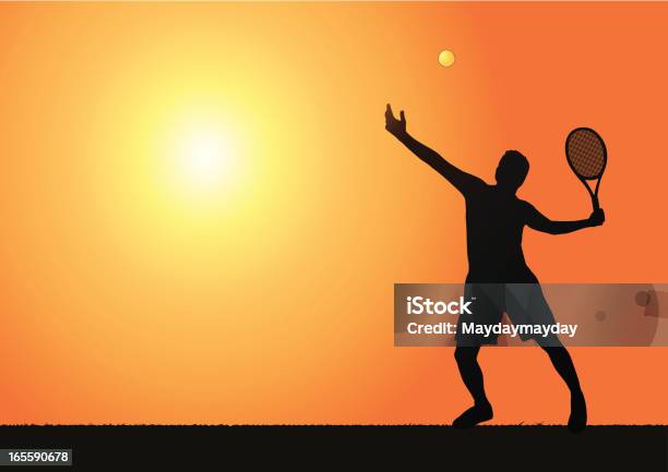 Tennis Scene Stock Illustration - Download Image Now - Sports Court, Tennis, Sunlight