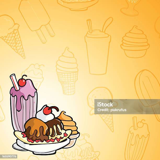 Ice Cream Background Stock Illustration - Download Image Now - Banana Split, Backgrounds, Drink