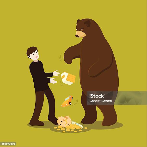 Bei Anschlägen Bear Market Stock Vektor Art und mehr Bilder von Bär - Bär, Ersparnisse, Junger Erwachsener